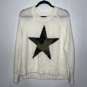 Wooden Ships Women’s Camo Star Raglan Sweater Size XS
